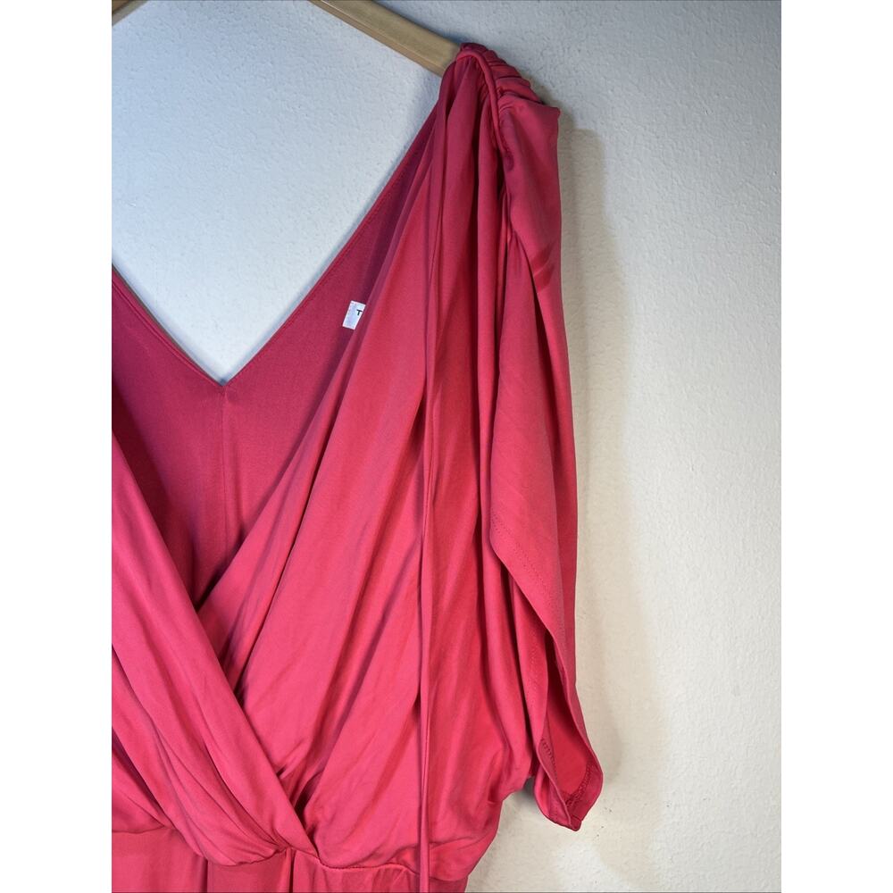 Trina Turk womens 14 Hot Pink V Neck romper Jumpsuit wide leg career modern NWT - Picture 3 of 12